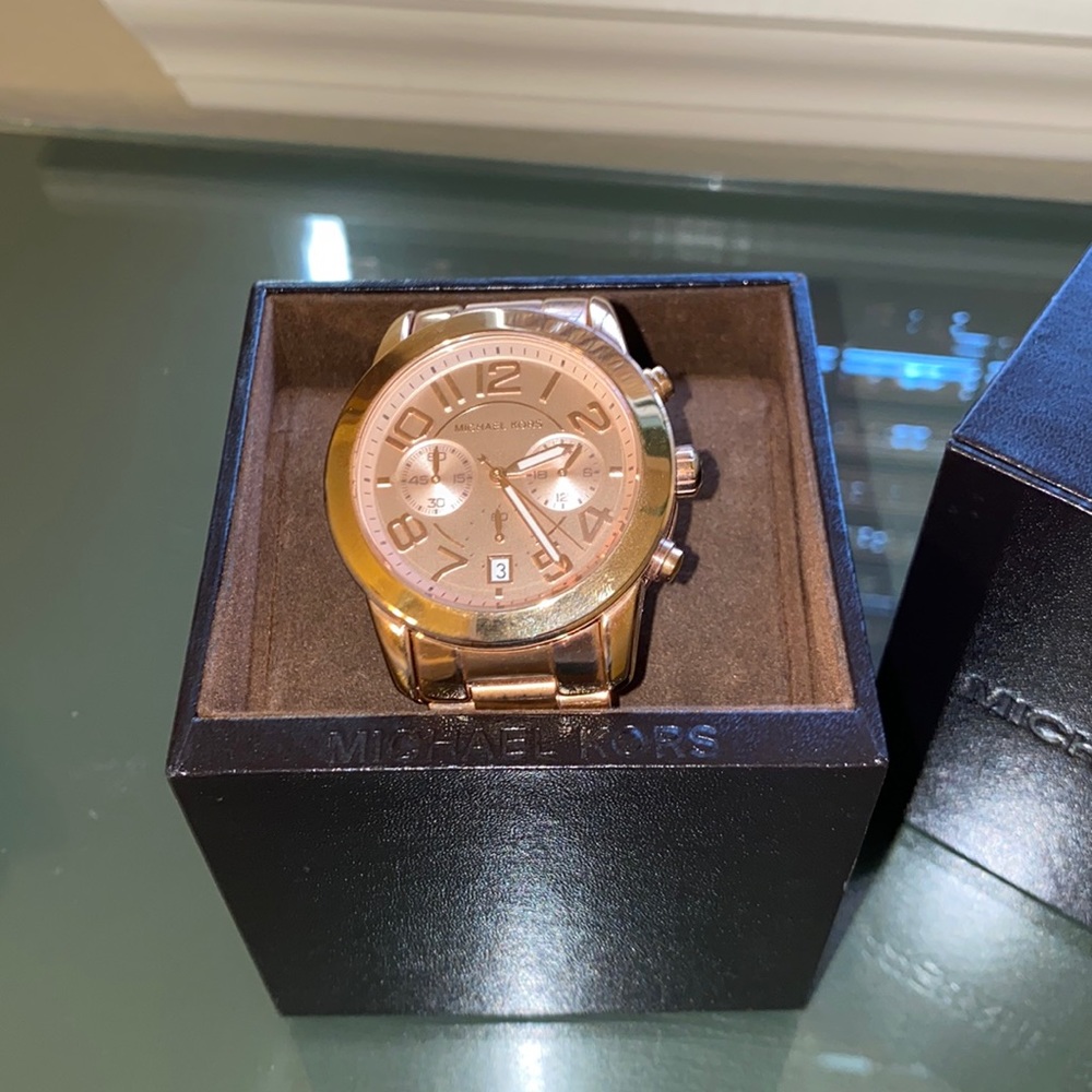 Michael Kors MK5727 Mercer Rose Gold-Tone Stainless Steel  Chronograph Watch